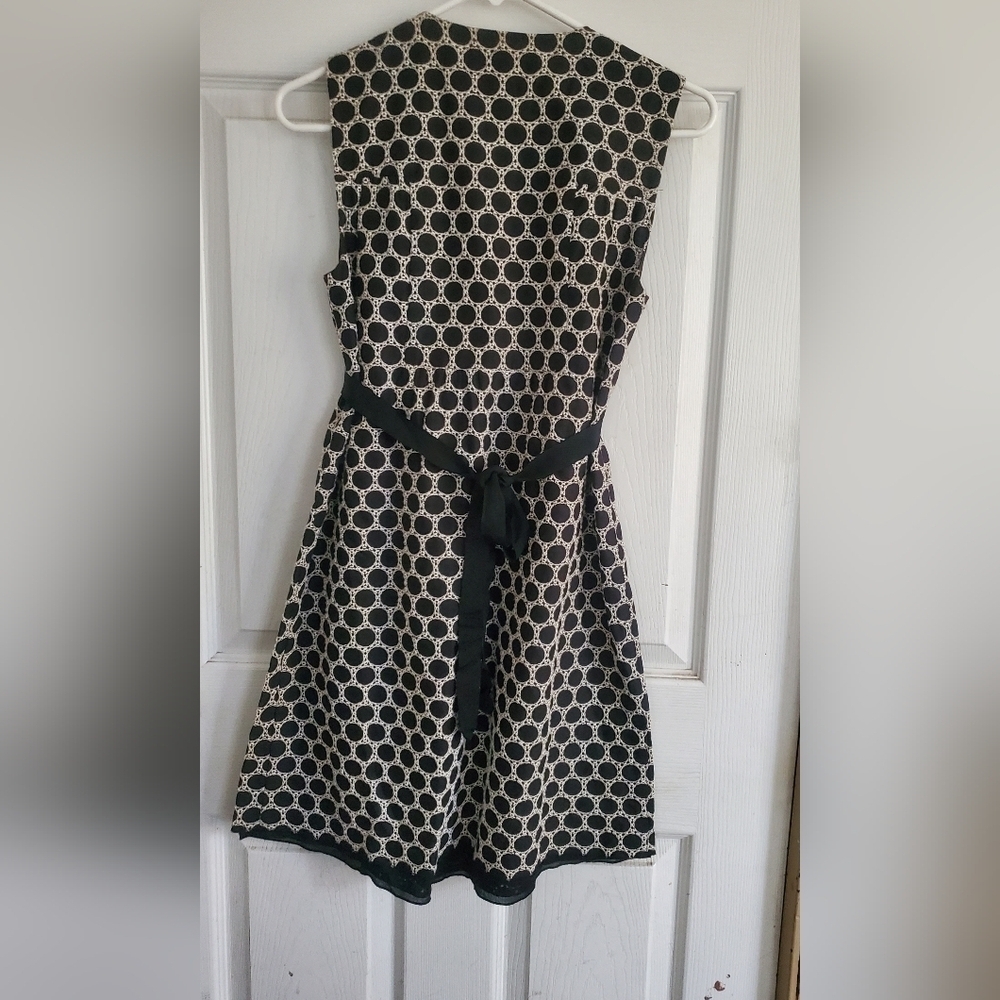 Anna Sui For Anthropologie Black And White Embroidered Sleeveless Dress, Size 4 - Picture 9 of 10
